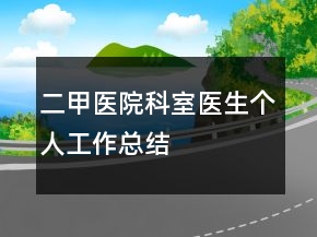 二甲医院科室医生个人工作总结