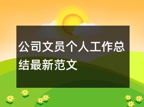 公司文员个人工作总结最新范文