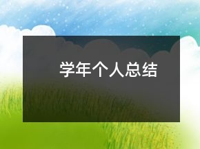 学年个人总结