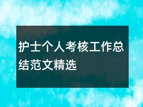 护士个人考核工作总结范文精选