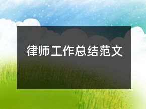 律师工作总结范文