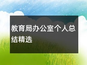 教育局办公室个人总结精选