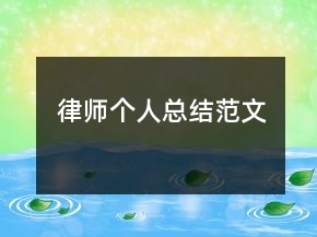 律师个人总结范文