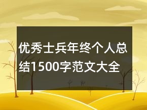 优秀士兵年终个人总结1500字范文大全精选