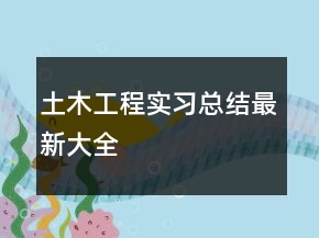土木工程实习总结最新大全