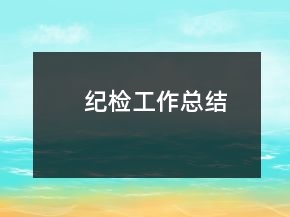 纪检工作总结