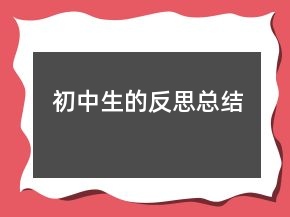 初中生的反思总结