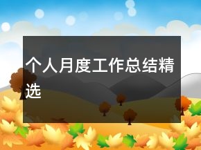 个人月度工作总结精选