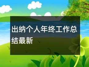 出纳个人年终工作总结最新
