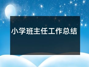 小学班主任工作总结