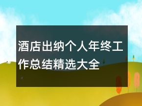 酒店出纳个人年终工作总结精选大全