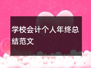 学校会计个人年终总结范文