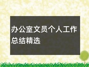 办公室文员个人工作总结精选