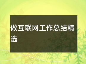 做互联网工作总结精选