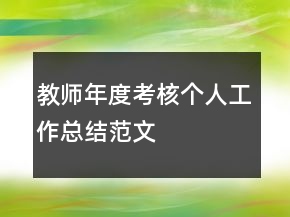 教师年度考核个人工作总结范文