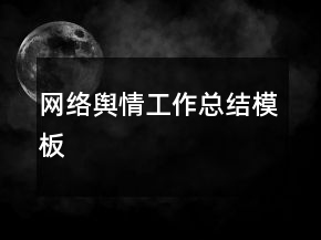 网络舆情工作总结模板