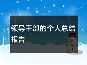 领导干部的个人总结报告