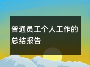 普通员工个人工作的总结报告