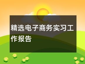 精选电子商务实习工作报告