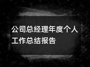 公司总经理年度个人工作总结报告