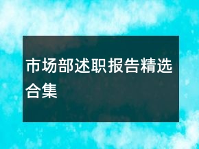 市场部述职报告精选合集