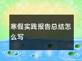 寒假实践报告总结怎么写