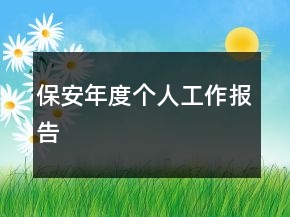 保安年度个人工作报告