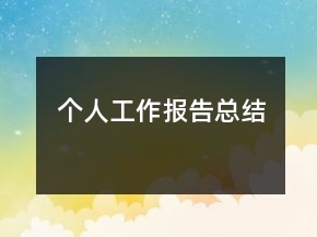个人工作报告总结