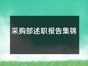 采购部述职报告集锦