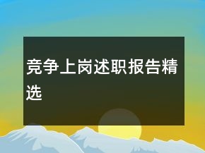 竞争上岗述职报告精选