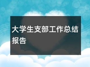 大学生支部工作总结报告