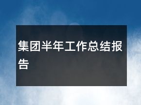 集团半年工作总结报告