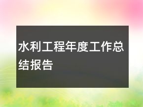 水利工程年度工作总结报告