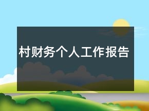 村财务个人工作报告