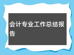 会计专业工作总结报告