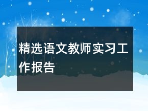 精选语文教师实习工作报告