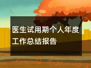 医生试用期个人年度工作总结报告