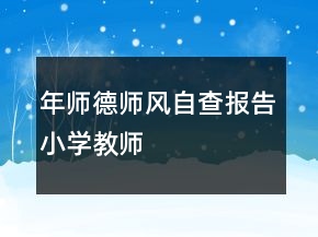 年师德师风自查报告小学教师