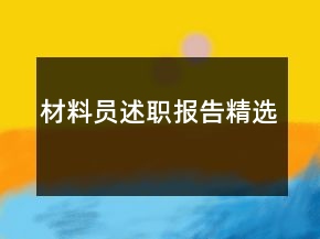 材料员述职报告精选