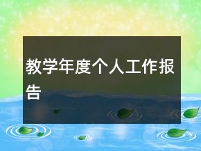 教学年度个人工作报告