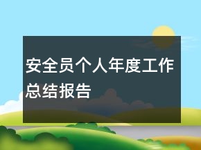安全员个人年度工作总结报告