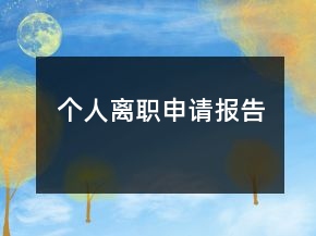个人离职申请报告