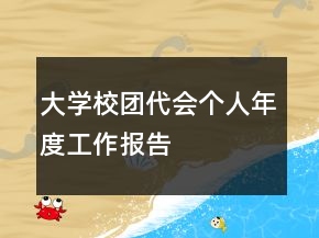 大学校团代会个人年度工作报告