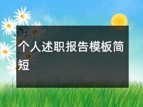 个人述职报告模板简短