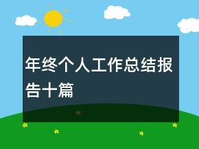 年终个人工作总结报告十篇