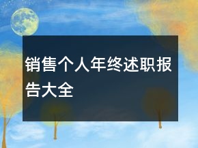 销售个人年终述职报告大全
