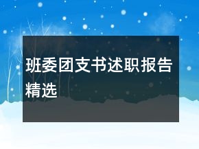 班委团支书述职报告精选