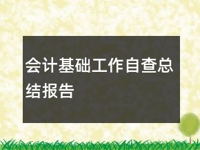 会计基础工作自查总结报告