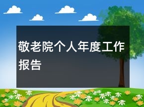 敬老院个人年度工作报告