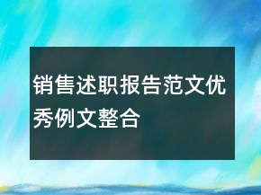 销售述职报告范文优秀例文整合